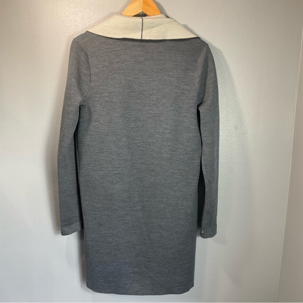 VINCE Two Tone Drape Open Front Wool Gray Cardigan merino wool blend size Small - Picture 8 of 11